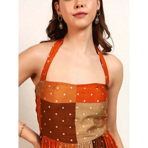 Robe longue évasée sans manches pour femme Deebaco, style bohème, en modal tissé, imprimé à pois, coupe ample, décontractée pour l'été - Product Image 2