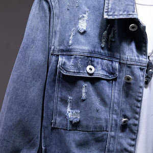 New Fashion 100% Cotton Customized Made <b>Men</b> <b>Denim</b> <b>Jackets</b> / High Street Style Casual <b>Men's</b> <b>Denim</b> <b>Jackets</b> for Winter - Product Image 3