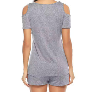 Conjunto de Dos Piezas de Pantalones Cortos y Top Corto para Mujer, Venta al por Mayor, Alta Calidad, 100% Algodón - Product Image 4