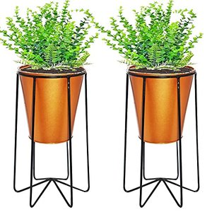 Macetas decorativas para el hogar y la sala de estar, macetas de decoración para interiores y exteriores, maceta, juego de acabado negro de 2 a precio mayorista - Product Image 2