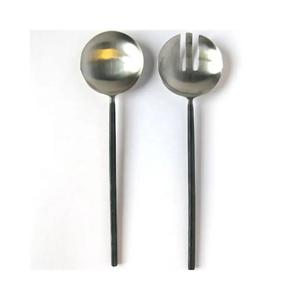 ใหม่ดูโลหะ Flatware ใหม่ล่าสุดชุดช้อนส้อมสแตนเลสสลัดเซิร์ฟเวอร์ชุดสองการออกแบบใหม่ชุดช้อนส้อมโลหะ - Product Image 5