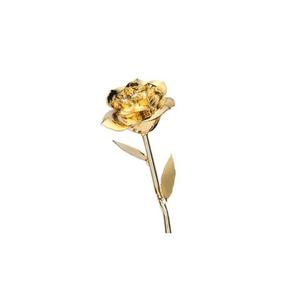 Fait à la main 24K plaqué or véritable Rose préservée longue tige pour toujours fleur Adorable cadeau pour mariage et cadeaux romantiques en vente - Product Image 1