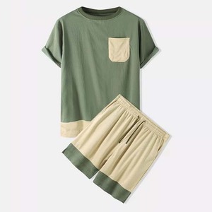 Vente en gros, ensembles d'été, amples, ras du cou, courts, couleur unie, coton, polyester, 2022 - Product Image 6