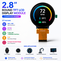 2,8 Zoll Runder LCD-Bildschirm 480x480 TFT-Anzeigemodul RGB SPI-Schnittstelle Touchscreen für Smart Home und Industriegeräte