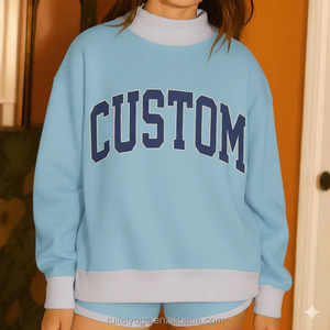 Pull en molleton à col montant oversize pour femme, automne, hiver, coupe décontractée, doux, confortable, élégant, pour tous les jours, avec logo sur le devant - Product Image 4