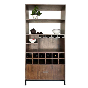 Armoire de salle à manger moderne en bois de caoutchouc TPA013 avec cave à vin intégrée pour mobilier de bar à domicile - Product Image 1