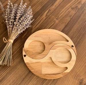 Bandeja DE SERVICIO DE MADERA producto caliente nueva llegada plato de servicio redondo junto único hecho a mano de La India - Product Image 2