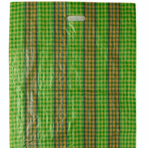 Sac en plastique tissé PP découpé en D, couleur personnalisable, résistant à l'humidité, avec impression flexo et poignée longue pour la manipulation - Product Image 1