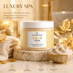 Exfoliante Corporal Shea Gold Aura de The Bath Factory para una Nutrición Profunda, Exfoliación Suave y Piel Radiante - Product Image 4