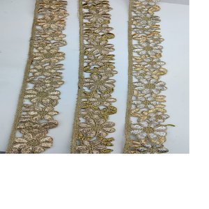 Rubans et dentelles brodés à la machine, écologiques, sur mesure, avec bordure découpée d'un côté, diverses couleurs, pour robes de mariée, 100% coton - Product Image 2