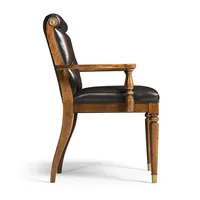 Ensemble de 2 fauteuils de salle à manger, assise et dossier rembourrés, pieds en bois massif, chaises d'appoint confortables pour cuisine et salle à manger