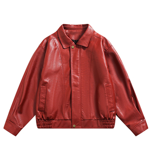 Chaqueta de cuero PU para hombre y mujer, chaqueta de poliuretano Unisex, chaquetas de piel sintética para motorista, abrigos para hombre, cárdigan - Product Image 1