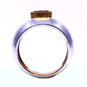 Anillo clásico de moda para mujer, Plata de Ley 925 Vermeil con piedras preciosas de turmalina, anillo fino para fiesta - Product Image 3