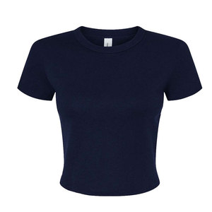 Women's Micro Rib <b>Baby</b> Tee - BELLA + CANVAS Classic Short-sleeved <b>Baby</b> Breathable Mid-length t Shirt for College Girls - Product Image 1