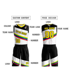 ชุดเสื้อบาสเก็ตบอลสำหรับผู้ชายชุดเครื่องแบบเสื้อบาสเก็ตบอลงานปักดีไซน์แบบระเหิดล่าสุด - Product Image 4