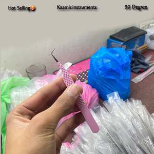 Pince à épiler professionnelle à volume incurvé rose pour extension de cils outils de beauté de précision matériau en acier inoxydable poignée serrée - Product Image 6