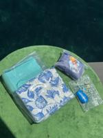 Ensemble de 3 sacs de plage et de cosmétiques en PVC transparent |   Pochette transparente 3-en-1 pour maillots de bain et sac de protection solaire à fermeture éclair coulissante