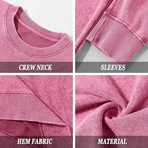 เสื้อสเวตเชิ้ตคอกลมผู้ชายแบบย้อมสีเอซิด ขายส่ง OEM ระดับพรีเมียม ผ้าฝ้าย 100% รับสั่งทำลายปัก 3 มิติ และงานพิมพ์ - Product Image 4