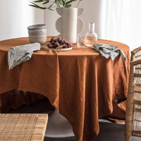 Nappe de table carrée personnalisée pour mariage, en lin tissé délavé, certifiée GOTS, respectueuse de l'environnement, style européen