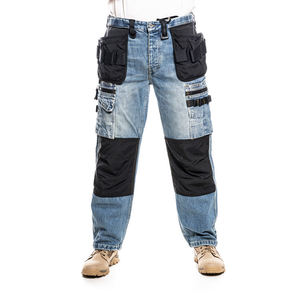 Pantalones de Trabajo para Hombre con Rodilleras y Bolsillos para Herramientas, Certificación CE, Transpirables, Resistentes a la Abrasión, Uniformes de Poliéster para Trabajos de Construcción - Product Image 1