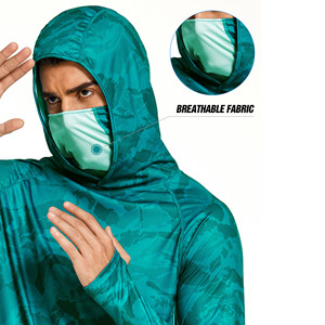 Sudadera con capucha Popular de manga larga reciclada en blanco Sun Bamboo Fishing Hoodie con protección UPF Sudadera con capucha de pesca 2023 - Product Image 5