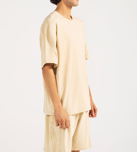 Wholesale Summer Casual Wear 2 Pcs Breathable Street Style Shirt & <b>Shorts</b> Set 360GSM 100% Cotton Custom T-Shirts & <b>Short</b> Set <b>Men</b> - Product Image 6