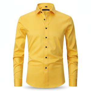 Chemises en lin pour hommes fabriquées au Vietnam, style uni de luxe, approvisionnement en gros - Product Image 6