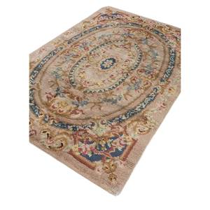Tapis en laine noué à la main Aalam Beige Marron Pae-5912 pour la maison, tapis de salon, pour entrée, couloir, rectangulaire, motif puzzle, pour adolescents - Product Image 2