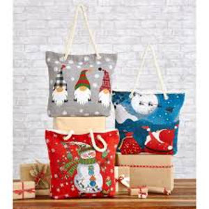 Vente en gros de sac fourre-tout de Noël personnalisé en laine fine tricoté pour enfants avec lettre rouge pour cadeau de bonbons Aus - Product Image 1