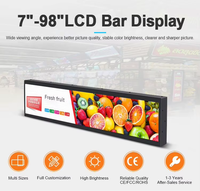Écran LCD étiré en bande pour affichage numérique sur étagère, affichage Android pour la publicité en supermarché et commerce de détail