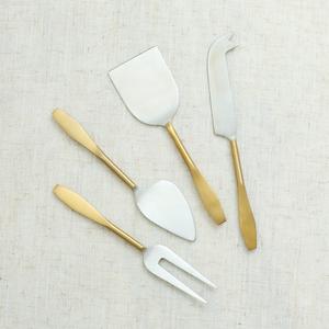 Juego de Cuchillos para Queso con Acabado Plateado Mate para Regalos de Boda y Decoración de Mesa, Elegantes Utensilios Metálicos para Servir Queso en Platos - Product Image 2