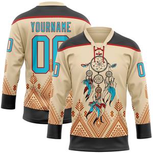 Camisetas de Hockey sobre Hielo Antibacterianas de Alta Calidad con Logotipo Personalizado, 100% Poliéster de Secado Rápido con Cordones, Nombres y Números de Equipo Personalizados - Product Image 5