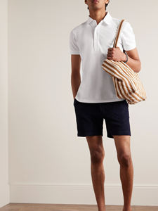 เสื้อโปโลผ้าฝ้ายสีขาวสำหรับใส่ตีกอล์ฟเสื้อโปโลผ้าฝ้าย100% ระบายอากาศเสื้อโปโลทรงเบลดปักโลโก้ออกแบบได้ตามต้องการ - Product Image 2