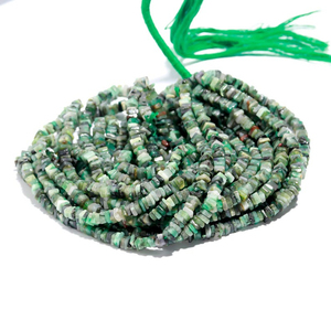 Manik-manik persegi Heishi halus zamrud alami 4-5mm manik-manik batu permata pemisah longgar zamrud untuk pembuatan perhiasan dari pabrik jumlah besar - Product Image 3