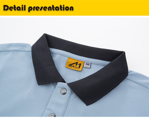 เสื้อโปโลชาย A-1 ผ้าโพลีเอสเตอร์ 100% น้ำหนัก 180 กรัม แห้งเร็ว ระบายอากาศดี แขนสั้น สีพื้น คอปกตัดสี สไตล์ซาฟารี - Product Image 3