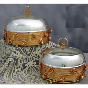 Pot chaud de service de nourriture de concepteur élégant plat de casserole de présentation de dessert de réchauffeur de table de cru pour Offre Spéciale - Product Image 2