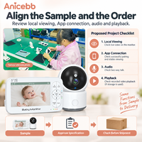 Monitor Bayi Video dengan Layar Orang Tua 5 Inci 720P, Tampilan Lokal, Akses Aplikasi Tuya, dan Perekaman TF 128GB untuk Perawatan Bayi