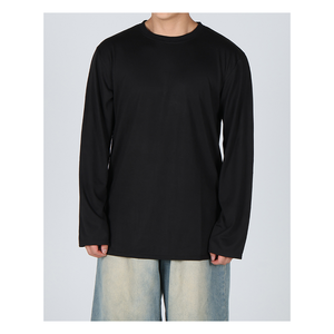 T-shirts homme coupe ample col rond manches longues T Shirt décontracté Style minimal confortable Streetwear Daily Top H3005 - Product Image 5