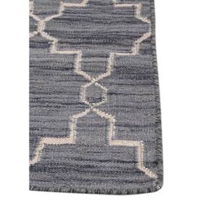 Alfombra de Yute y Lana Tejida Plana Gris y Negra Indusbar Dwrm-162, Alfombra Rectangular con Rayas Geométricas y Abstractas para el Hogar - Product Image 4