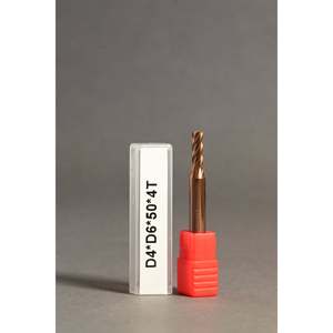 METALDUR 4*6*50 Fraise à 4 cannelures en cuivre plat 55HRC TiCN Enduit Conception à 4 cannelures pour un retrait efficace de la pièce - Product Image 1