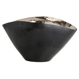 Bol à vagues doré et noir, fournitures pour restaurants, bols décoratifs pour fruits/salades, décoration d'intérieur, vaisselle, centre de table, artisanat en métal - Product Image 2