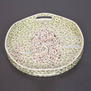 Flora Design nacre incrustée de service plateau à thé décoration décor de table - Product Image 1