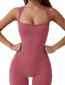 จั๊มสูทขาสั้นเซ็กซี่สำหรับผู้หญิงชุดบอดี้สูทรัดรูปสีพื้นใส่เล่นแบบปรับแต่งสีได้ตามต้องการ - Product Image 2