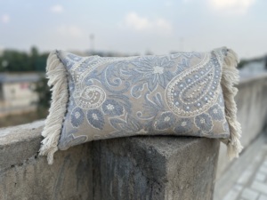 Decorative Bohemian 45x45 Cm Sofa Back Support Black and <b>White</b> Geometric Pattern Tufted Square <b>Cushion</b> Covers at Best Prices - Product Image 4