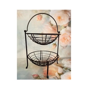 Elegante Cesta de Frutas de Metal Diseñada para Decoración de Cocina Moderna con Estructura Resistente y Hermoso Diseño Abierto - Product Image 1