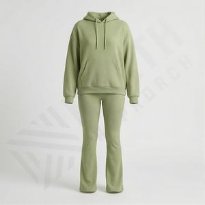 Survêtements streetwear 2025 pour femmes, respirants, sweat-shirt à capuche personnalisé, pantalon évasé, ensemble deux pièces, vêtements pour femmes - Product Image 1