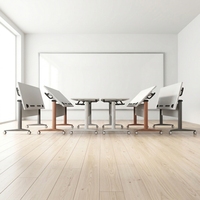 Table pliante mobile modulaire avec roulettes, table de conférence pliable portable pour la maison, le bureau, l'école, l'hôtel