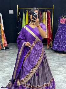 Magnifique Lehenga Choli pour femmes Navratri avec un dupatta fantaisie et des travaux de soie pour les occasions de fête - Product Image 4