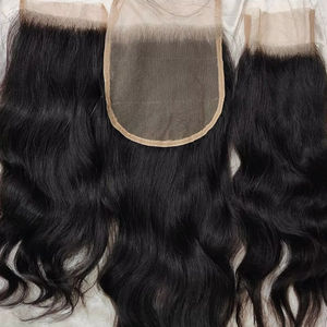 Raw 100% Natural al por mayor Virgen Proveedor 5*5 Cierre Recto ondulado Fabricación Templo DEL SUR DE LA India Cabello humano - Product Image 1
