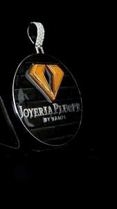 Logo d'entreprise personnalisé Design pendentif en argent sterling 925 émail dur noir et blanc diamant plaqué or style Hip Hop - Product Image 5